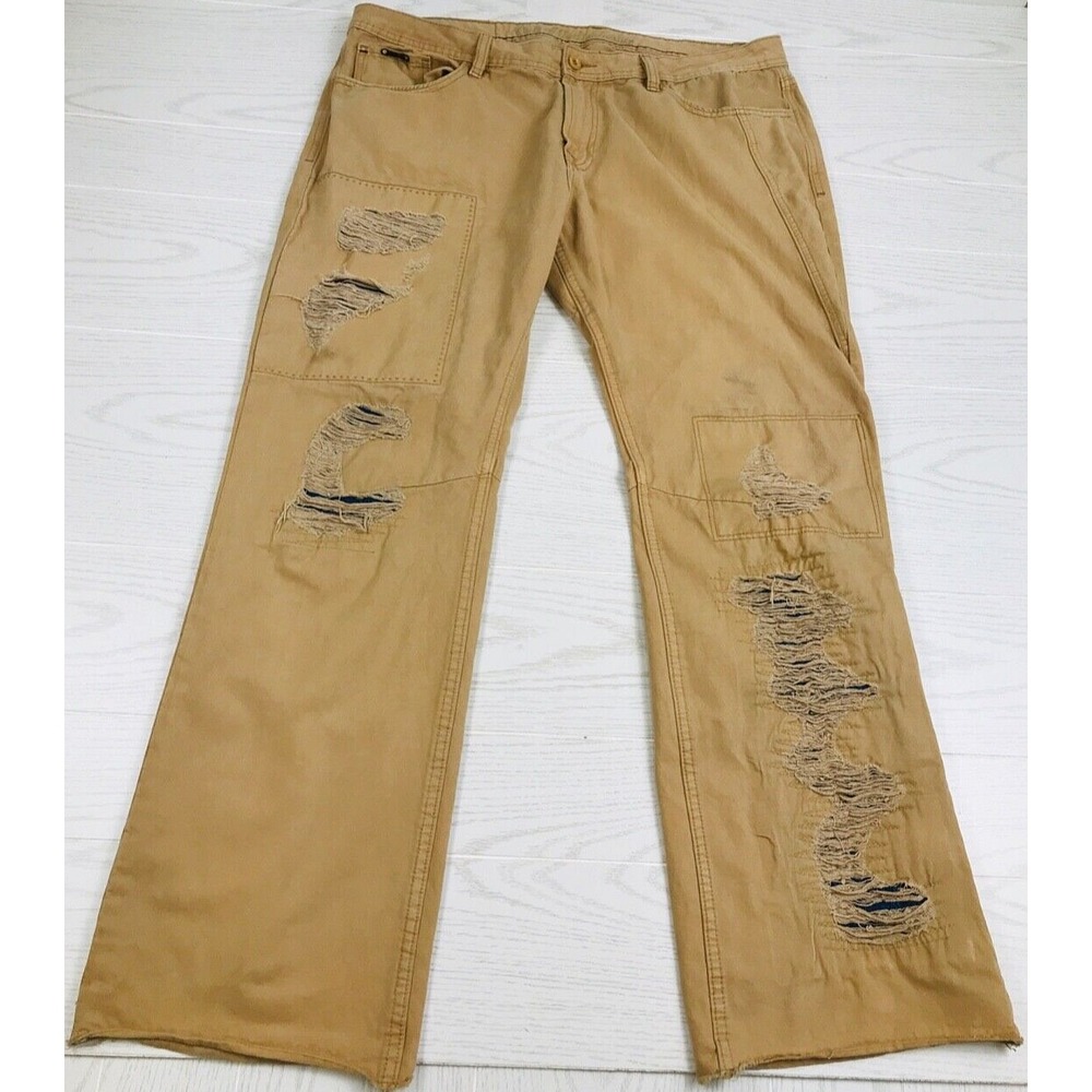 Cult of Individuality Tan Distressed Relaxed Men’s Jeans